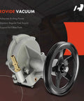 Front view of Premium Vacuum Pump Replacement For Chevrolet Silverado 1500 1500 LD Tahoe Suburban GMC Sierra 1500 1500 Limited Yukon Yukon XL Cadillac Escalade Escalade ESV 2014 To 2020 4.3L 5.3L 6.2L A-Premium with pulley and brass inlet.