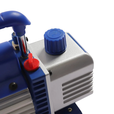 Heavy Duty Vacuum Pump And Manifold Gauge Set For AC Refrigeration Kit 110V 180W One Quarter HP, cast iron close-up
