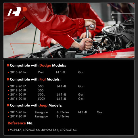 Mechanic installing Jeep Dodge Fiat vacuum pump replacement