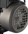 Close-up of Pro Grade 3.5 CFM Single Stage Vacuum Pump For HVAC Systems With One Quarter HP Motor, showing air vent design.