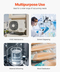 two-stage 6 CFM vacuum pump uses for HVAC, solvent degassing, material defoaming, and wood stabilization
