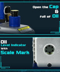 Oil cap and level indicator of Powerful 3.5 CFM Single Stage Vacuum Pump For HVAC R410A Systems With 1/4 HP Motor Zeny tool