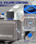 Heavy Duty 14 CFM Vacuum Pump 1 HP Dual Stage Rotary Vane For HVAC Auto Systems 110V 60Hz with oil volume control and outlets shown