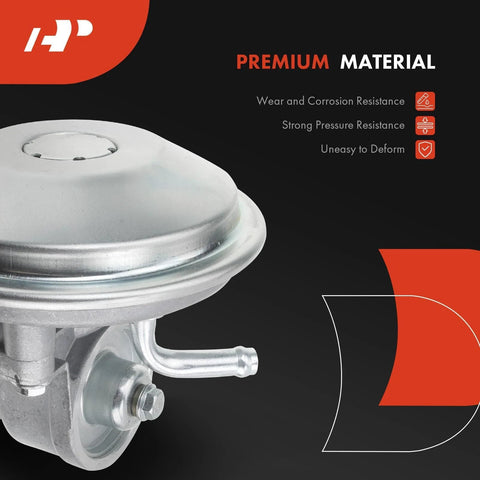 Vacuum Pump Replacement For Ford F150 F250 F350 E150 Econoline 1992 1993, silver metal pump with connectors, close-up view