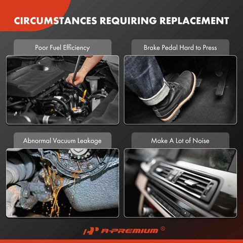 Circumstances requiring replacement: poor fuel efficiency, brake pedal hard to press, vacuum leakage, noise; Electric Vacuum Pump Compatible With Ford F Series Super Duty And Dodge Ram Trucks 1999 To 2010 F 250 F 350 F 450 F 550 Excursion And Ram 2500 3500 2000 To 2010 Replaces 6C3Z2A451A Direct Fitment Guaranteed