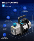 Two Gallon Vacuum Chamber Kit With 1/4 HP Vacuum Pump For Easy Wood Stabilization And Silicone Degassing Includes Tempered Glass Lid And 5 Ft Hose For Resin Casting And Molding Projects Orion Motor Tech vacuum pump specifications shown