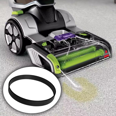 Vacuum in use with a highlighted belt, restore strong suction and peak cleaning with this four pack of replacement vacuum belts, compatible with select Bissell models.