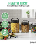 Compact Vacuum Seal Canisters With Twin Valve Airtight Lids, BPA Free, Short Set Of 3 In Assorted Sizes For Coffee, Tea And Snacks