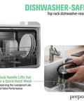 Compact Vacuum Seal Canisters With Twin Valve Airtight Lids BPA Free shown in dishwasher and hand-washing use