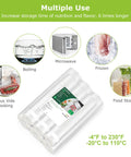 Commercial grade BPA free vacuum sealer bag rolls six pack includes three 11x20 inch rolls and three 8x20 inch rolls shown.