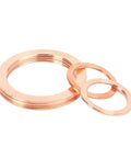 Vacuum Sealing Copper Gasket Ring For Flange Pipe Fitting, compatible with CF16 through CF250 vacuum flange systems, soft copper rings displayed