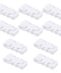 10 Pack Vacuum Storage Bags Sealing Clips Set Reusable Zipper Sealing Clips for Bags, white plastic clips on white background