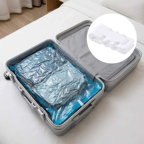10 Pack Vacuum Storage Bags Sealing Clips Set Reusable Zipper Sealing Clips for Bags Space Saving No Fuss Labor Saver in suitcase