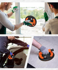 Three uses of Heavy Duty Vacuum Suction Cup Lifter For Glass And Large Appliances Like Air Conditioners Refrigerators With Pressure Gauge