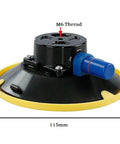 4 Inch Vacuum Suction Cup Mount Base With M6 And M8 Threaded Studs 70 lb Heavy Duty Sucker, close-up of M6 thread and vacuum seal.