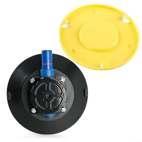 4 Inch Vacuum Suction Cup Mount Base With M6 And M8 Threaded Studs 70 Lb Heavy Duty Sucker for Glass Metal Countertops, top and bottom view