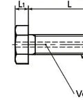Technical diagram of ✝️ SVHS-M5-10 NBK Hexagon Head Bolts - Ventilation Hole- 10 Vacuum Vented screws - Made in Japan, showing dimensions.