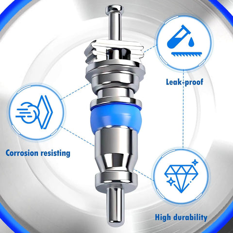Valve Core Replacement Kit For HVAC And Auto Use Universal Schrader Valve Core Set For R32 R22 And R410A Refrigerants Tire Inflation High Durability Image