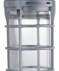 Industrial Jelly Jar Vapor Tight Light Fixture With Prismatic Glass Globe, 150W 120V Ceiling Or Wall Mount Lamp