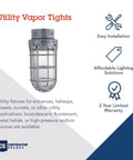 Industrial Jelly Jar Vapor Tight Light Fixture With Prismatic Glass Globe, 150W 120V Ceiling Or Wall Mount Lamp, Built Tough Gray Finish, Includes Junction Box, Great For Indoor Outdoor Use Lithonia Lighting on display
