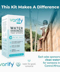 Water Hardness Test Kit packaging with African child background scene