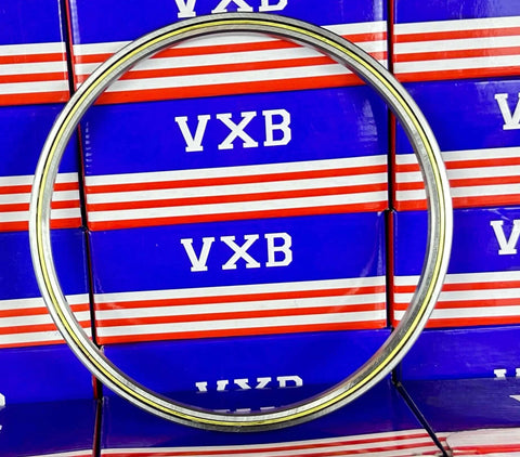 VB060CP0 Thin Section Ball Bearing 6" x 6-5/8" x 5/16" inch displayed in front view, showcasing chrome steel construction.