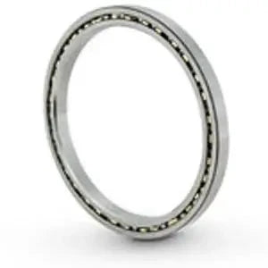 VB090CP0 Thin Section Bearing 9x9 5/8" x 5/16" inch side view showcasing the steel and brass construction.
