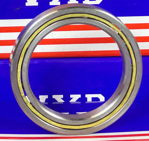 VC020CP0 Thin Section Bearing 2" x 2-3/4" x 3/8" inch viewed from the front, showcasing brass cage and chrome steel design.