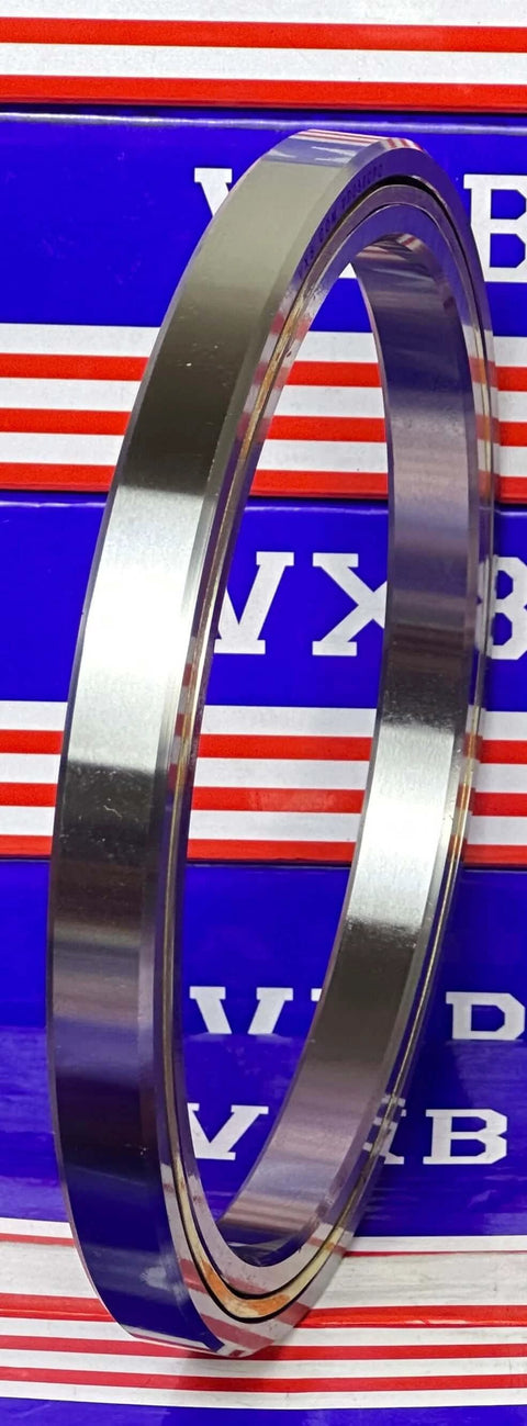 VD050CP0 Thin Section Bearing 5x6x1/2" Slim steel ring with polished finish, displayed against a branded background.