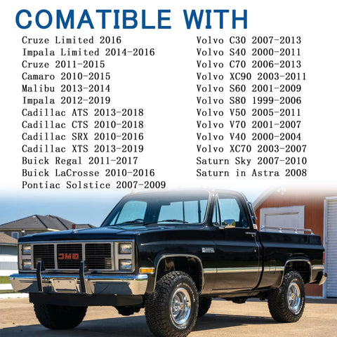 List of vehicle models compatible with the Electric Vacuum Pump for Jeep Wrangler JK JKU 2012 2018 and other GM vehicles