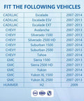 Compatibility chart for Front HVAC Blower Motor For Chevy Tahoe Suburban Silverado Avalanche GMC Yukon Sierra Cadillac Escalade 2007 2014