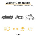 Illustration showing compatibility of 20 Amp Car Fuses Pack Of 20 Standard Blade Fuses For 12V And 24V Auto Systems with various vehicles.