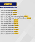 Compatibility list for Front And Rear Wheel Hub And Bearing Assembly 5 Lugs With ABS For Ford Edge 2011 2014 Flex 2009 2018 Taurus 2010 2019 Lincoln MKS 2009 2016 MKT 2010 2019 MKX 2011 2015.
