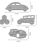 Four Piece Vehicle Cutting Dies Set For Card Making And Scrapbooking With Sedan Car And Pickup Truck Shapes Car Wheel Embossing Dies