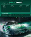 Racing car on track with fitment reference for BMW X5 X3 X6 X4 drive shaft center support bearing replacement.
