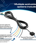 Vehicle Flasher Relay With LCM For Chevy Silverado And GMC Sierra 22-25, shown with plug and play wiring and pattern switch
