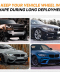 Tire Saver Ramps With Interlock Anti Slip Design For Cars And Trucks Heavy Duty Wheel Chocks For Tire Prevention And Vehicle Storage 80000 Pound Load Capacity Easy To Carry Pack Of 4 in use with various car models.
