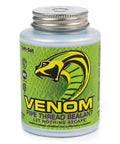 Leak Free Pro Grade Pipe Thread Sealant With High Viscosity Soft Set Formula in 8 oz Venom VM08 green bottle with yellow snake logo