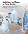 Smart Register Vent Fan For 4 By 10 Inch Register Holes With Ultra Quiet Operation Dual Intelligent Thermostat And WiFi App Control Heating And Cooling HVAC Airflow Booster Eliminates Cold Or Hot Spots Energy Saving Comfort White installed in living room, optimizing airflow for cooling.