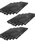 Set Of 12 Plastic Pallets For Basement Storage With Ventilated Grid Design Waterproof HDPE Heavy Duty Storage Pads