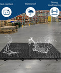 Set Of 12 Plastic Pallets For Basement Storage With Ventilated Grid Design Waterproof HDPE Heavy Duty Storage Pads