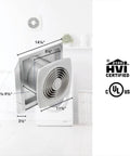 Through The Wall Ventilation Fan With White Cover For Your Home Kitchen Or Garage Eight Point Five Sones 200 CFM Eight Inch Duct