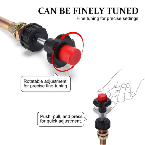 Heavy Duty Vernier Lock Cable with Red Knob delivers precise throttle control with a stainless steel core, 10 ft length, and dual ball lock