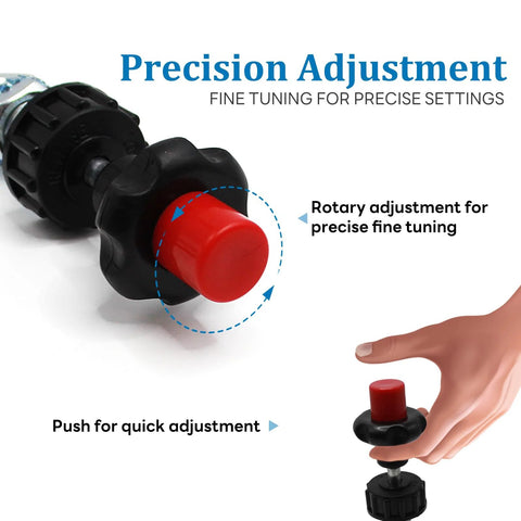 Precision 6 ft vernier adjustable throttle cable red locking knob for precise throttle control with rotary adjustment and fine tuning.