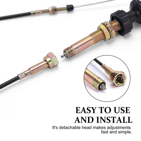 Heavy duty vernier lock cable delivers precise throttle control with a durable dual ball lock mechanism shown with detachable head