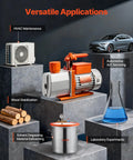Pro Grade Two Stage Rotary Vane HVAC Vacuum Pump for versatile applications including automotive AC, HVAC, and resin degassing.