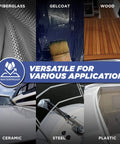 5200 Fast Cure Black Marine Sealant 3 Oz For Boats And RVs on fiberglass, gelcoat, wood, ceramic, steel, and plastic surfaces.