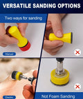 Demonstration of 1 Inch Wet And Dry Sanding Discs And Drums Kit For Rotary Tool 60 To 10000 Grit with manual and electric options.