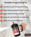 Versatile heavy duty refillable oil sprayer for automotive maintenance and cleaning, ideal for lubricants and degreasers with adjustable spray options.