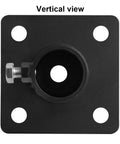 Vertical view of Heavy Duty Black Chain Link Fence Post Floor Flange Base Fits 1-5/8 Inch OD Posts.